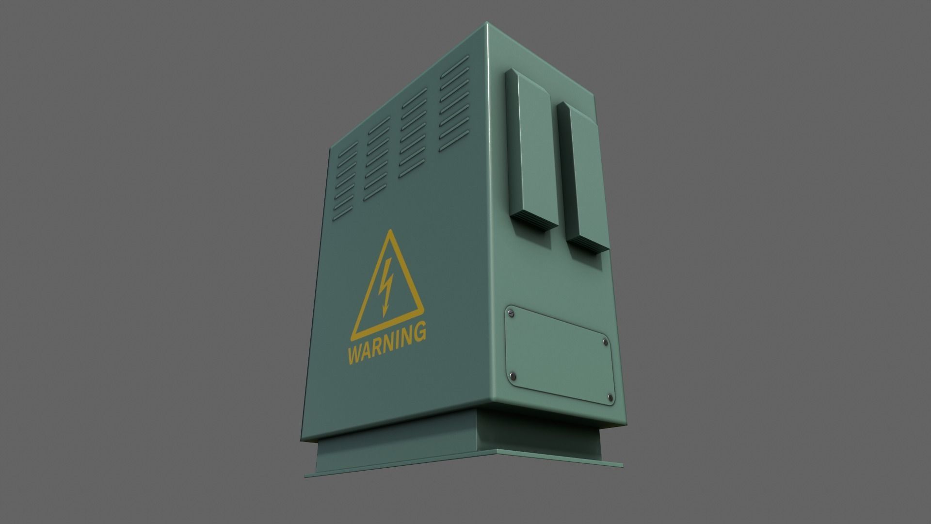 PBR Electric Box Green V3 Low-poly 3D model_4