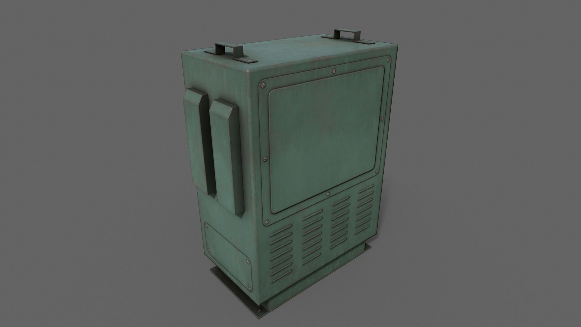 PBR Electric Box Green V3 Low-poly 3D model_13
