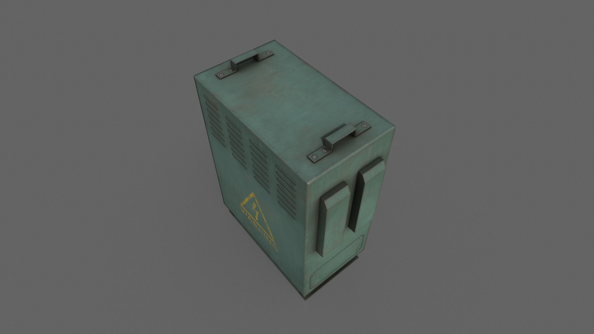 PBR Electric Box Green V3 Low-poly 3D model_10