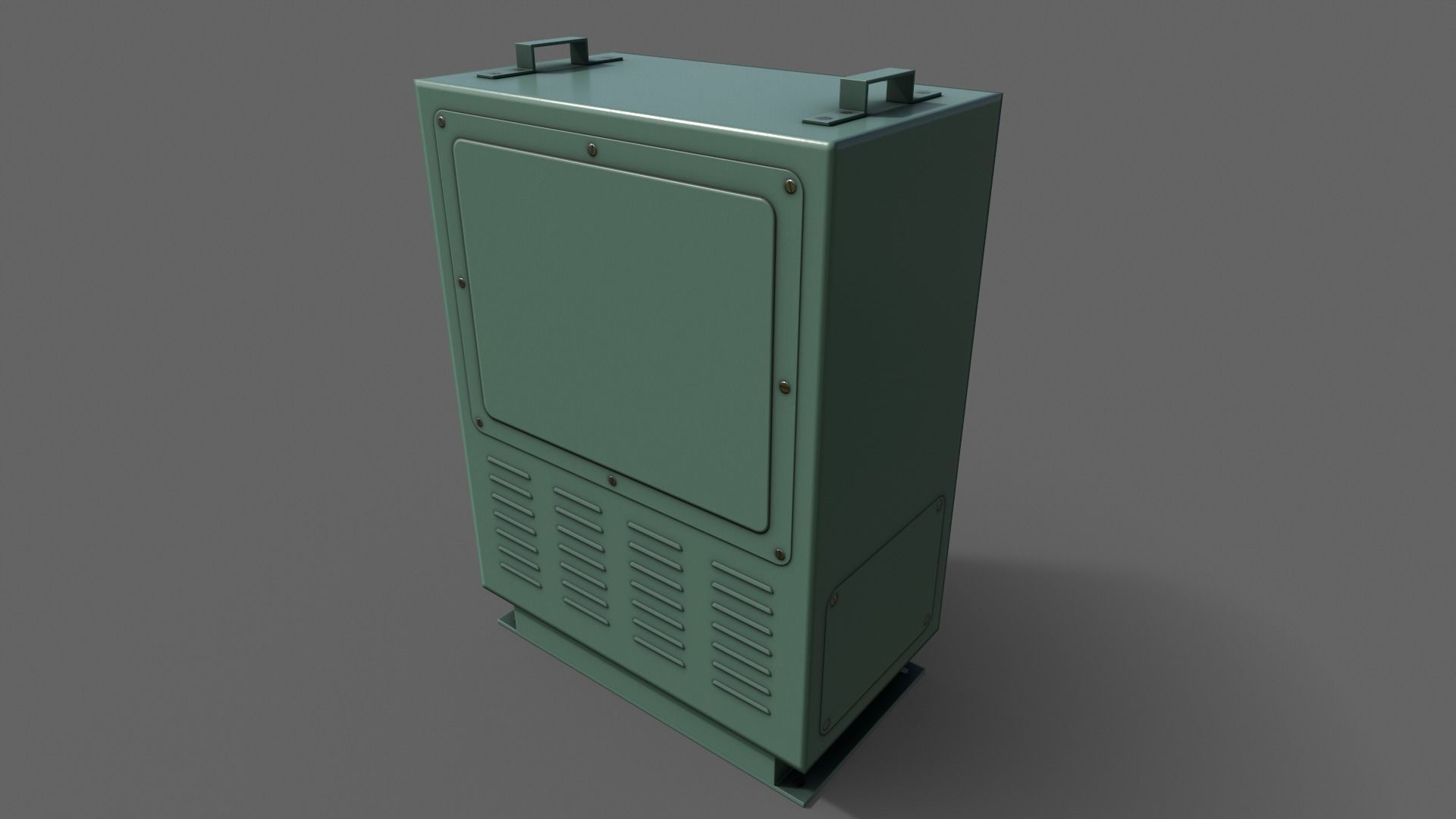 PBR Electric Box Green V3 Low-poly 3D model_8