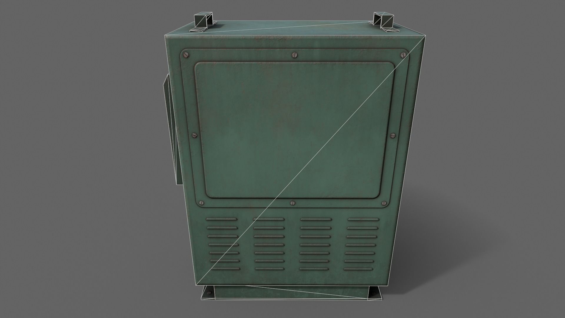 PBR Electric Box Green V3 Low-poly 3D model_21