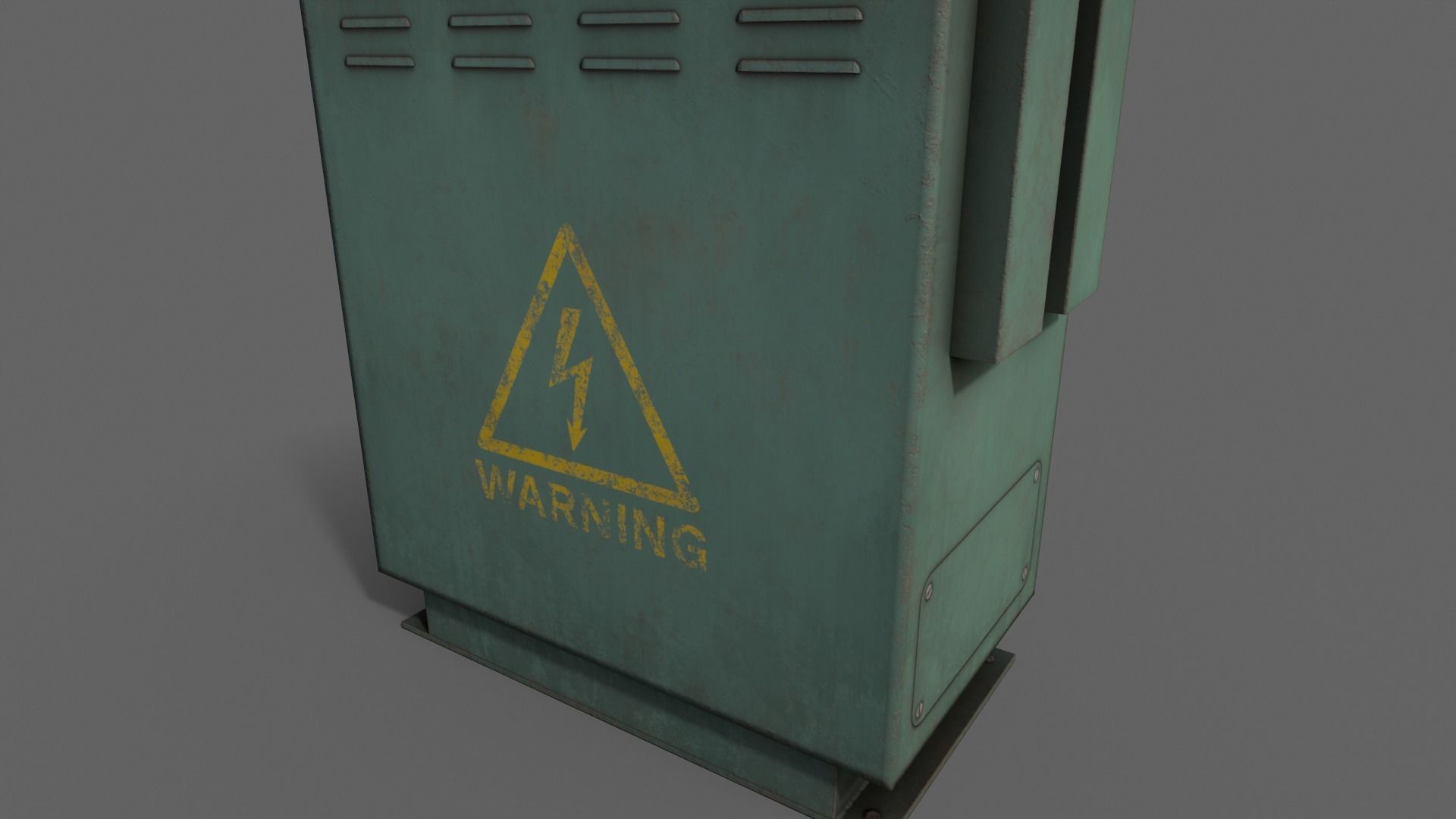 PBR Electric Box Green V3 Low-poly 3D model_12
