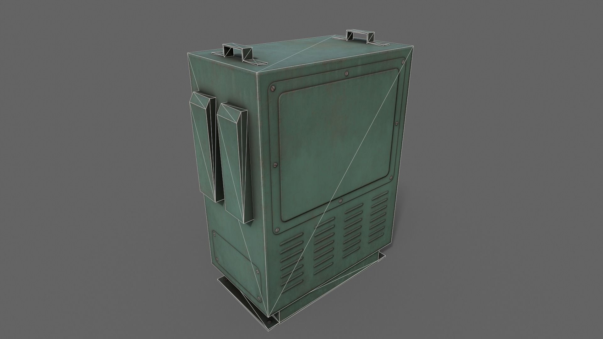 PBR Electric Box Green V3 Low-poly 3D model_20