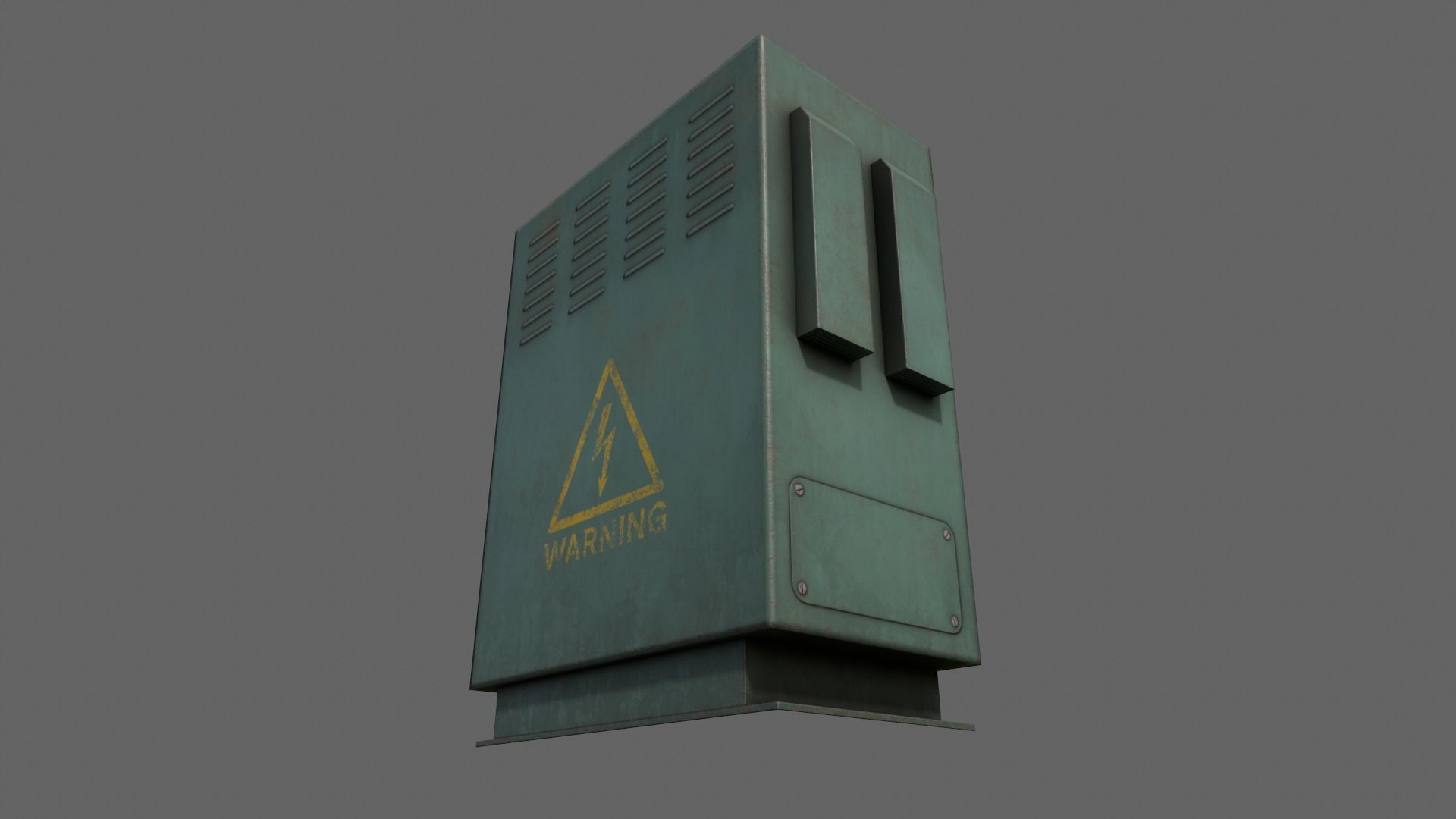 PBR Electric Box Green V3 Low-poly 3D model_11