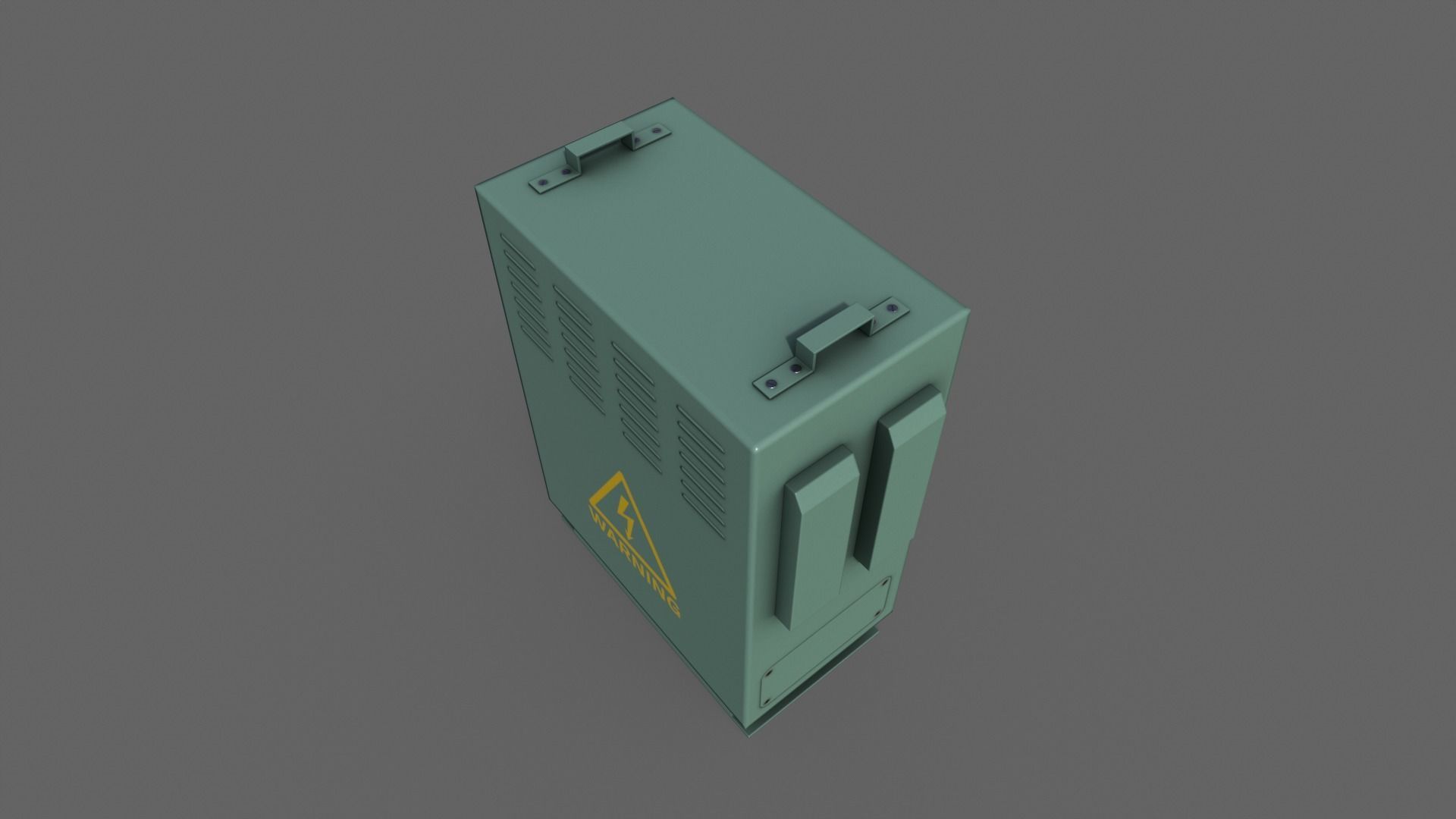 PBR Electric Box Green V3 Low-poly 3D model_3