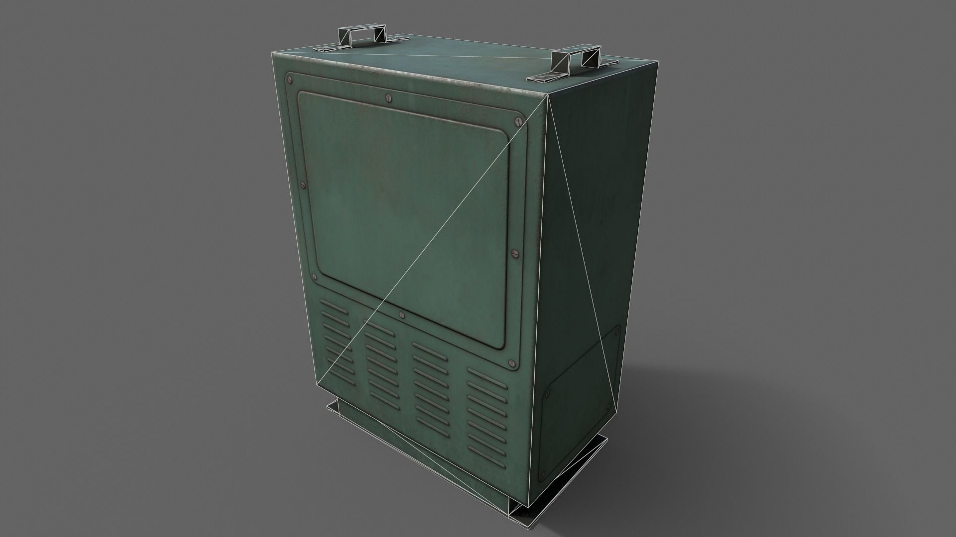 PBR Electric Box Green V3 Low-poly 3D model_22