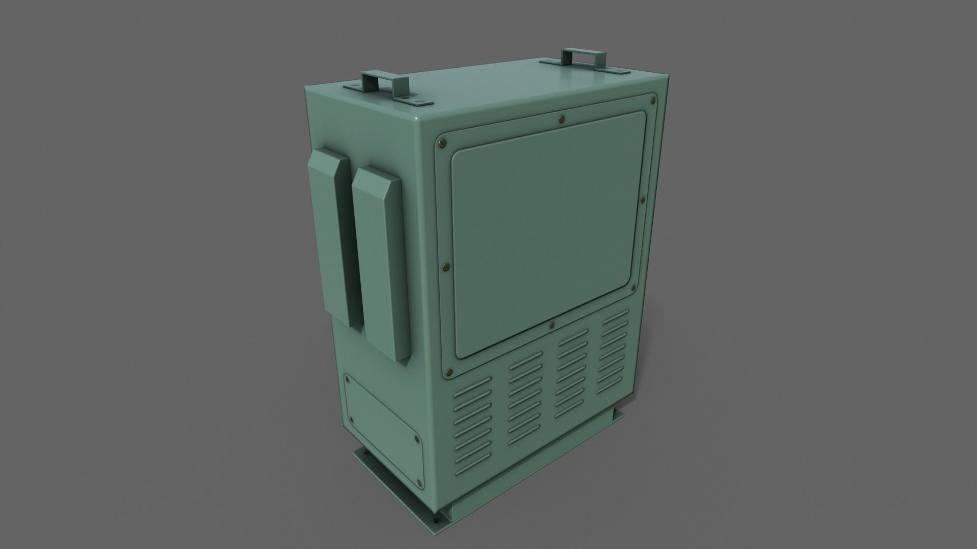 PBR Electric Box Green V3 Low-poly 3D model_6