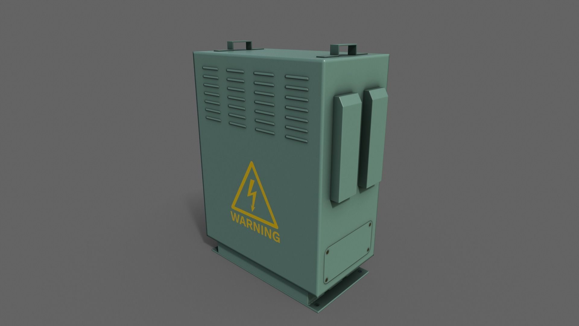 PBR Electric Box Green V3 Low-poly 3D model_2