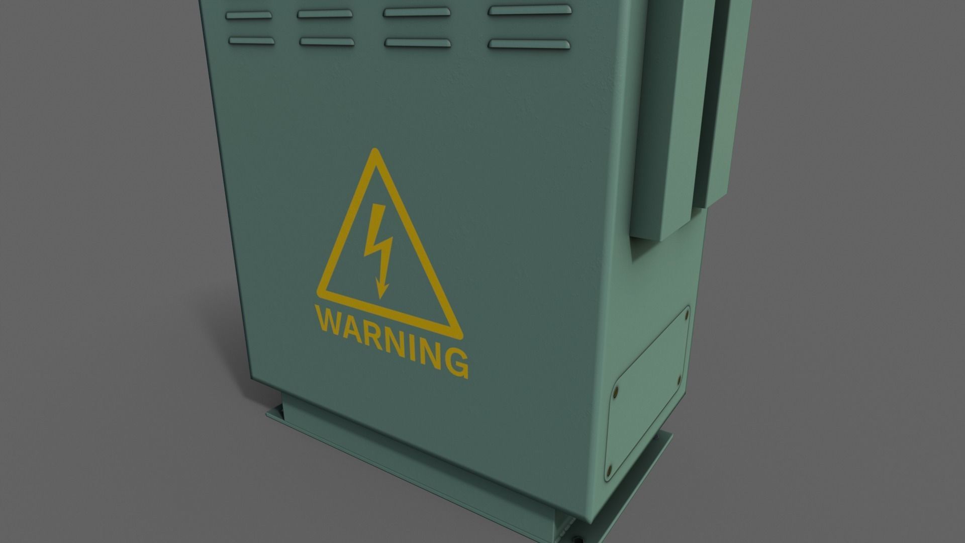 PBR Electric Box Green V3 Low-poly 3D model_5