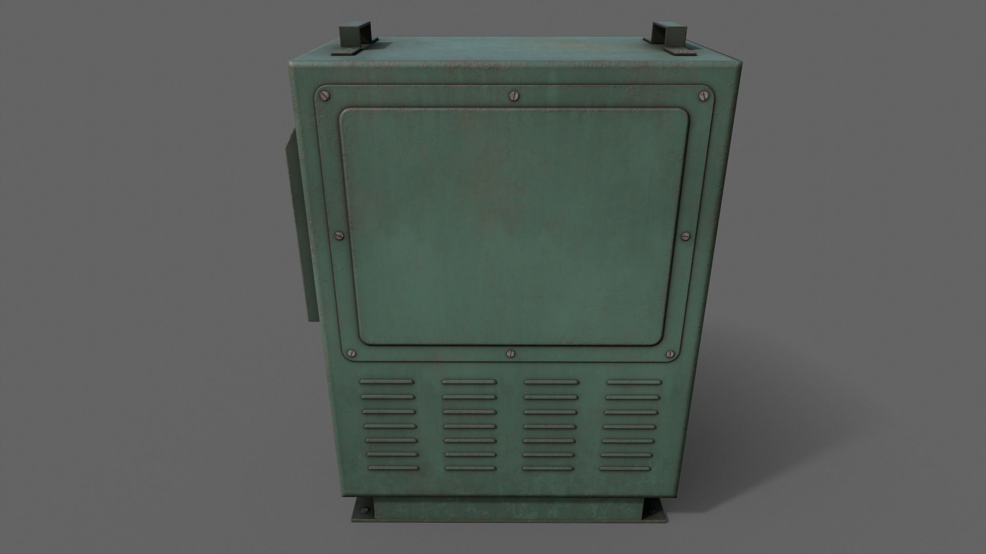 PBR Electric Box Green V3 Low-poly 3D model_14
