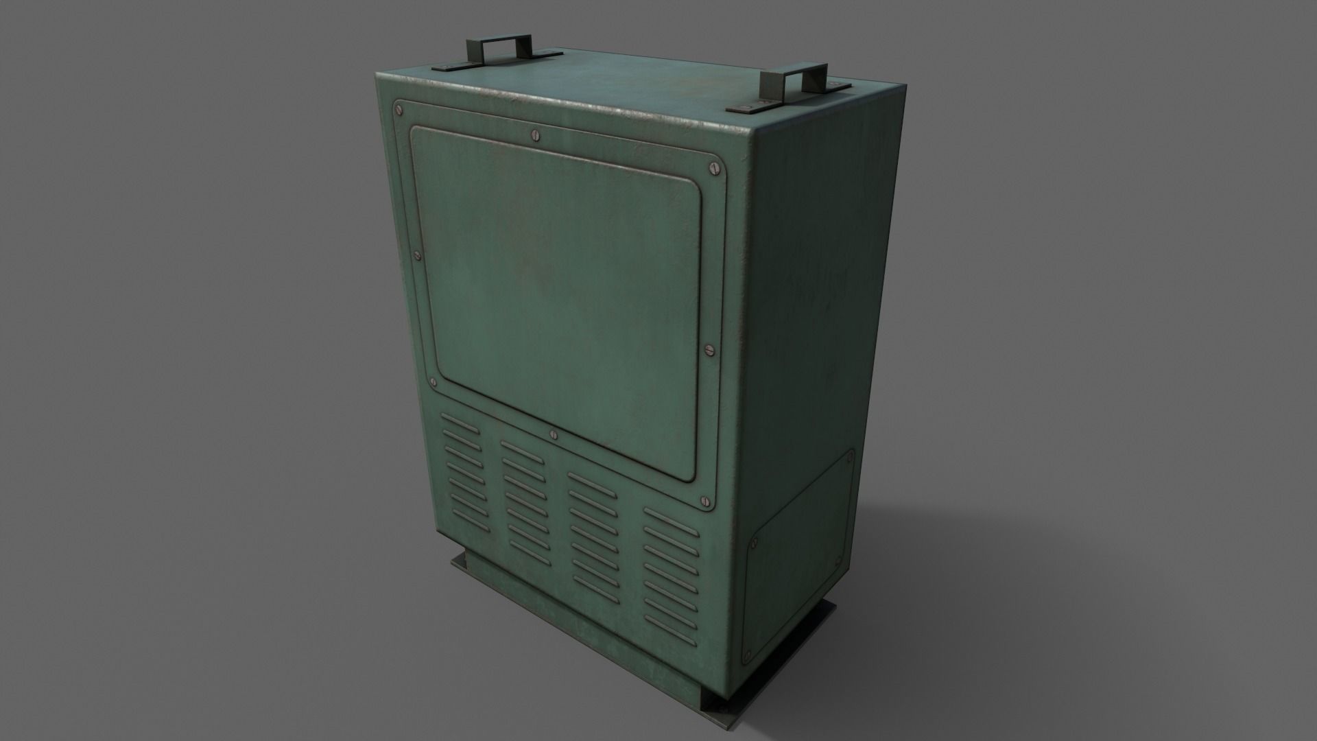 PBR Electric Box Green V3 Low-poly 3D model_15