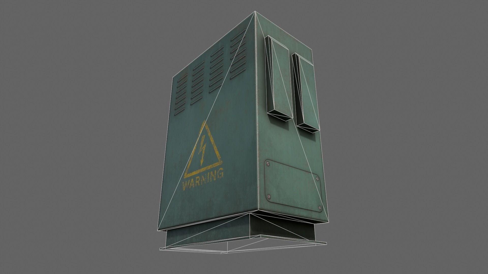 PBR Electric Box Green V3 Low-poly 3D model_18
