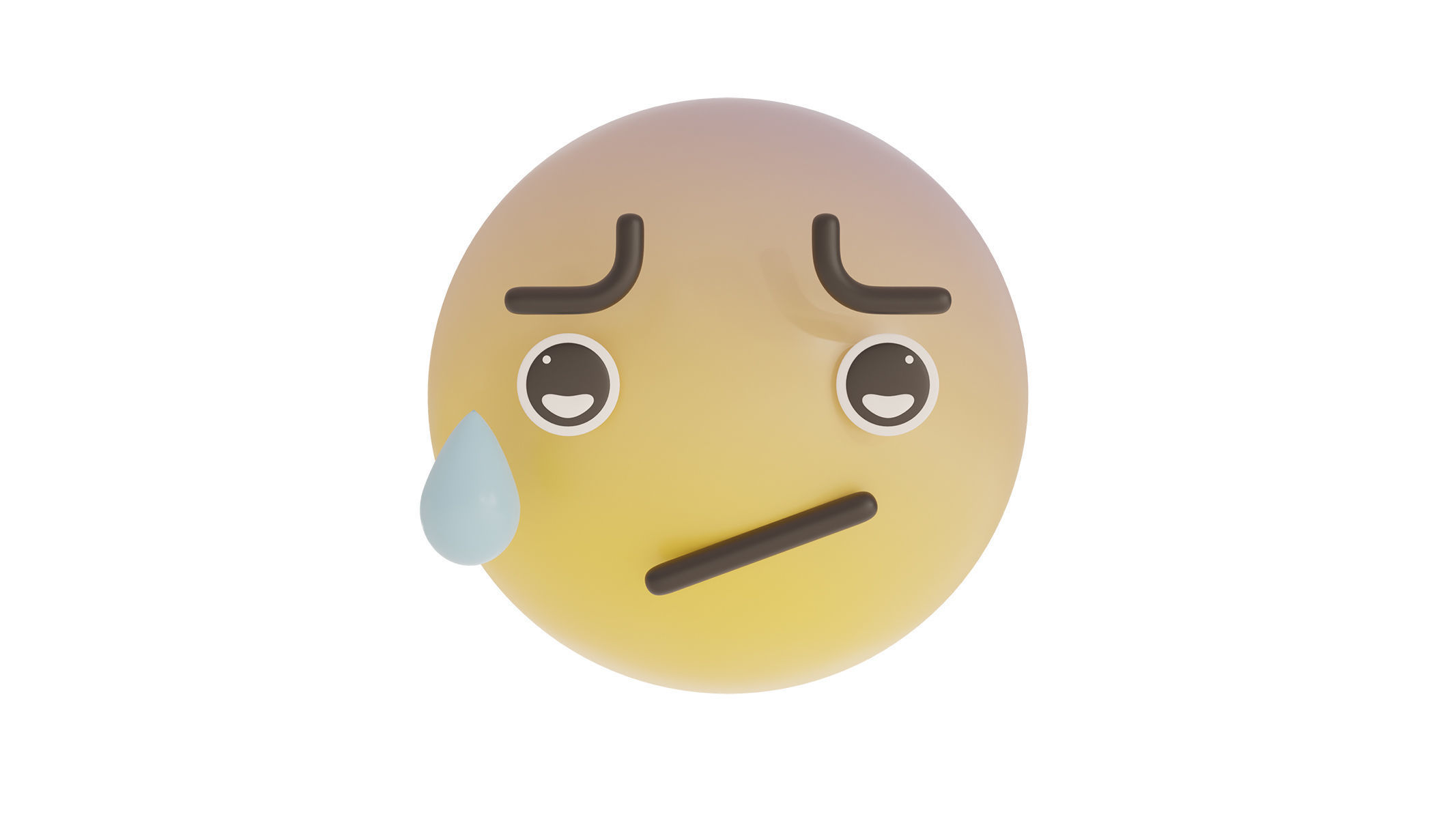 worried emoji 3D model_1