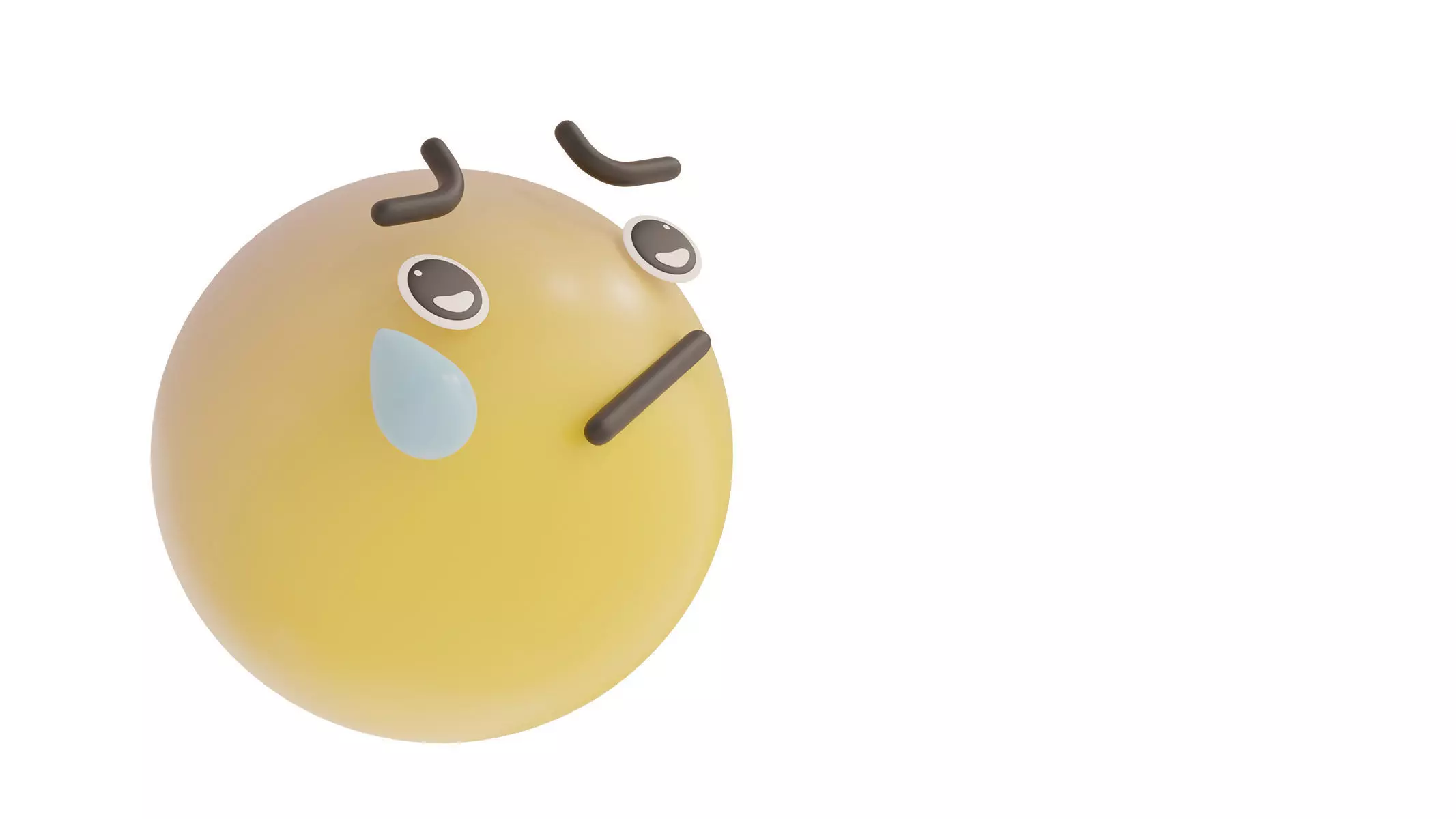 worried emoji 3D model_0