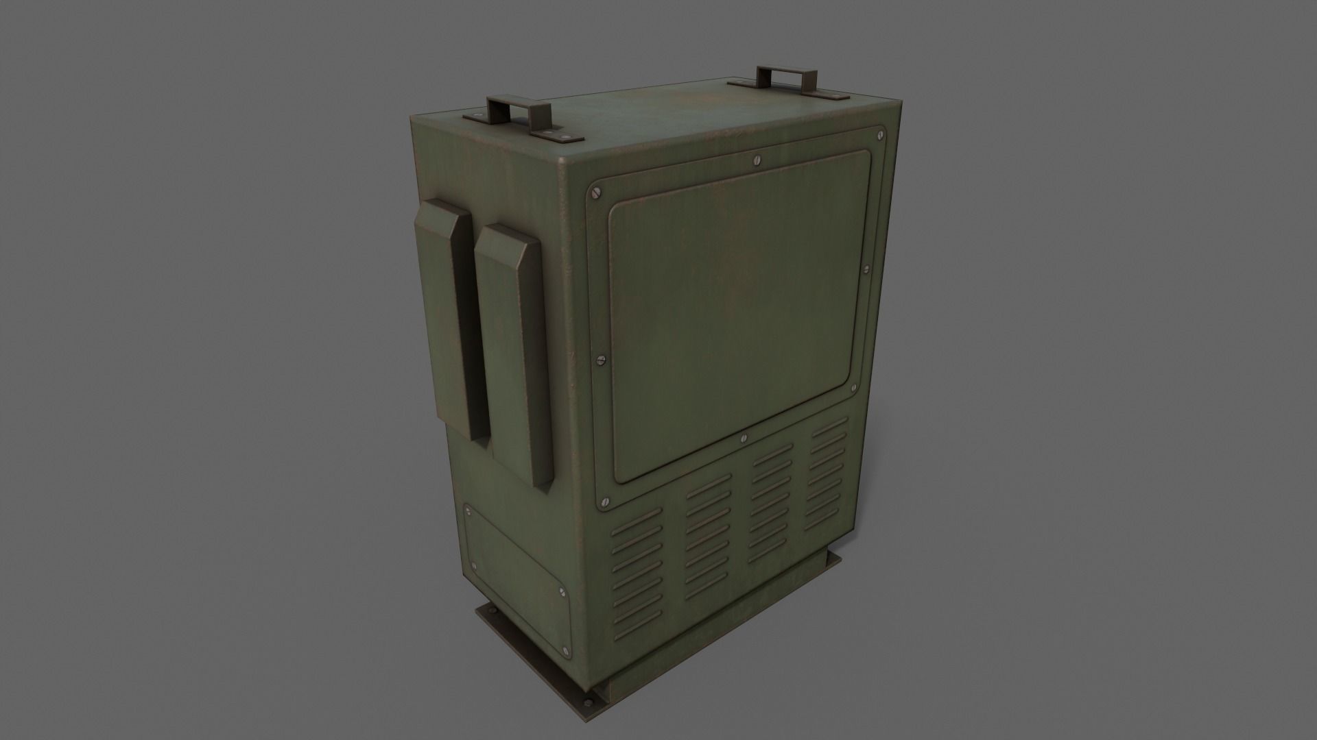 PBR Electric Box DarkGreen V3 Low-poly 3D model_13
