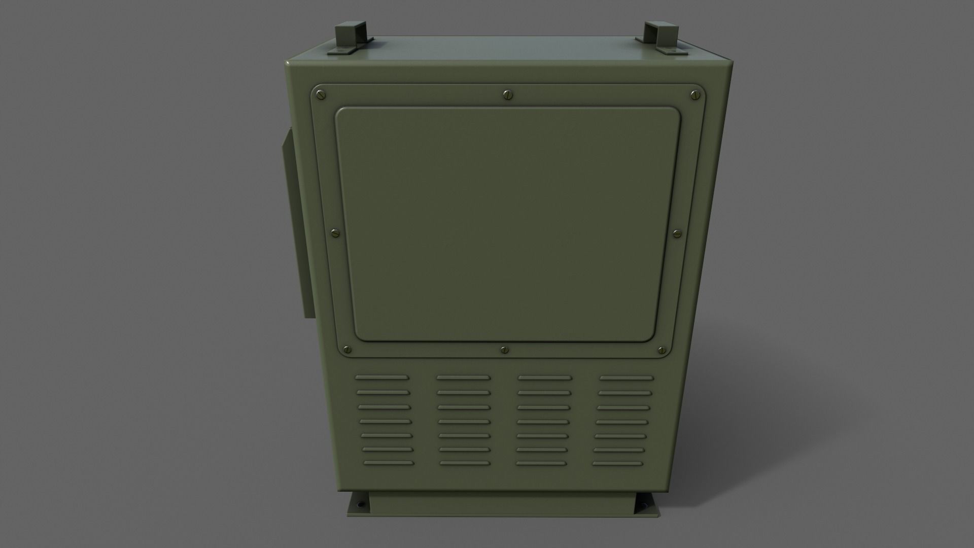 PBR Electric Box DarkGreen V3 Low-poly 3D model_7