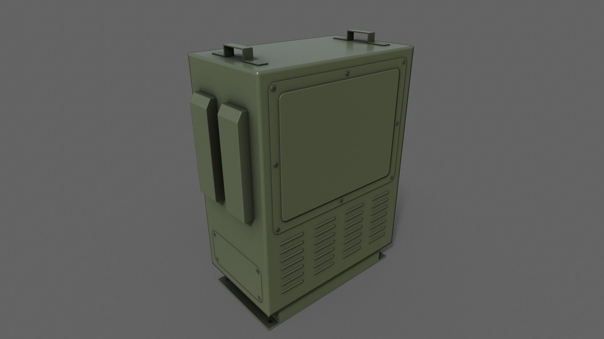 PBR Electric Box DarkGreen V3 Low-poly 3D model_6