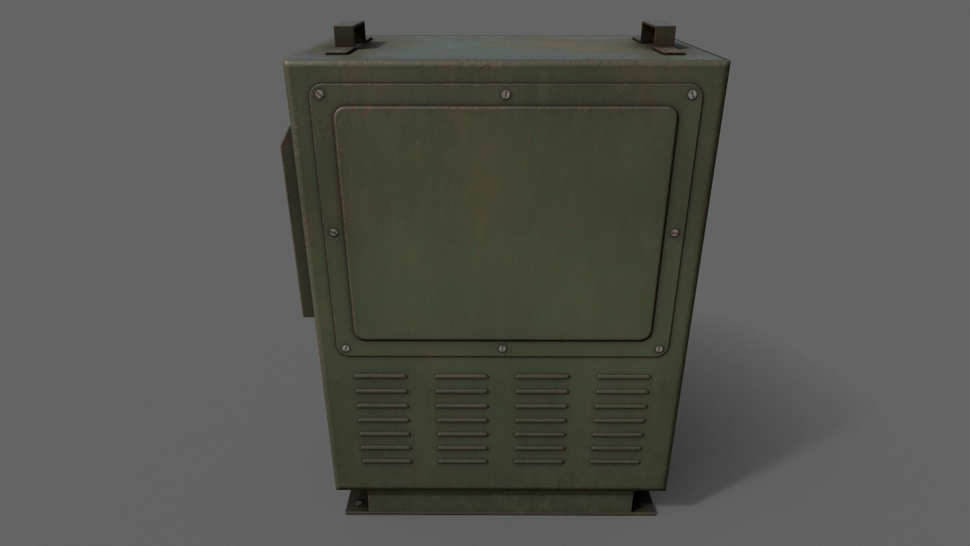 PBR Electric Box DarkGreen V3 Low-poly 3D model_14