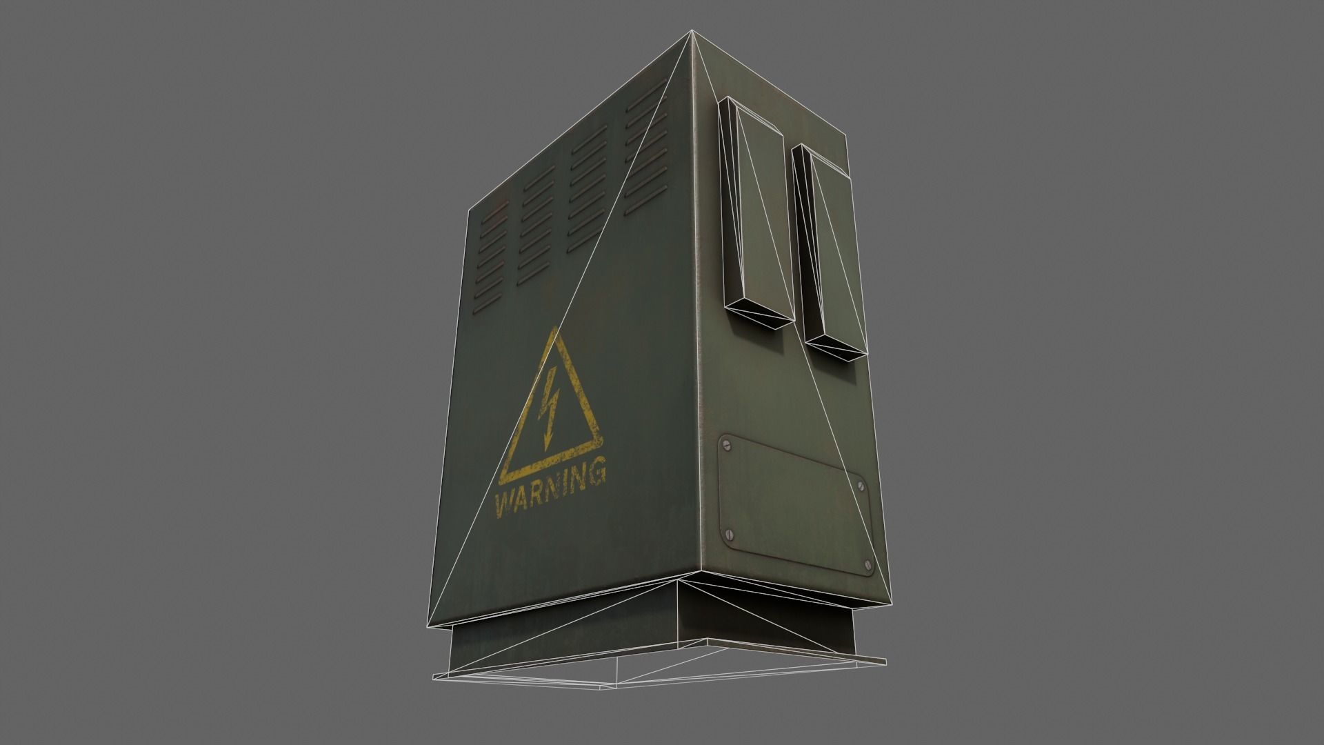PBR Electric Box DarkGreen V3 Low-poly 3D model_18