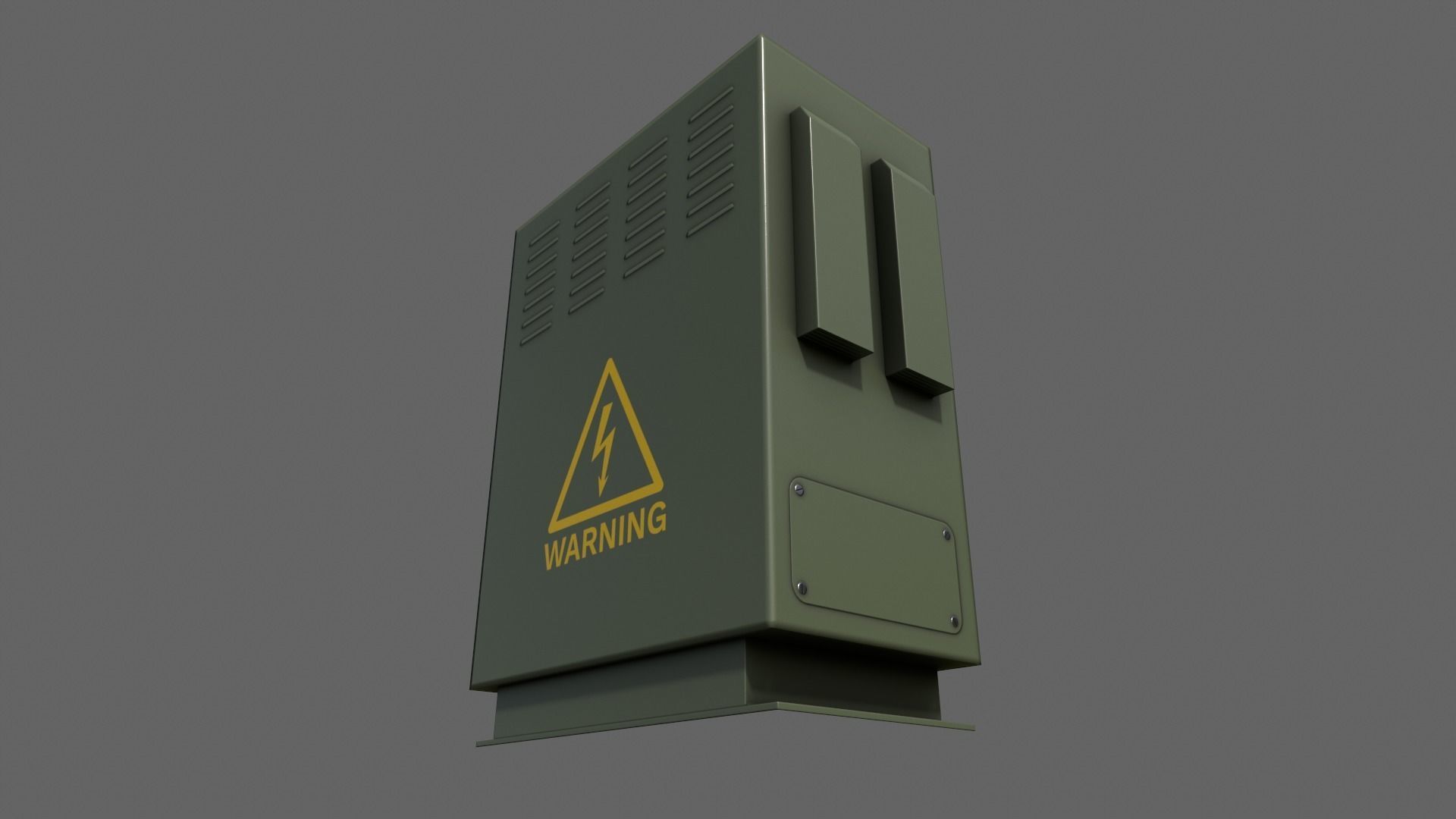 PBR Electric Box DarkGreen V3 Low-poly 3D model_4