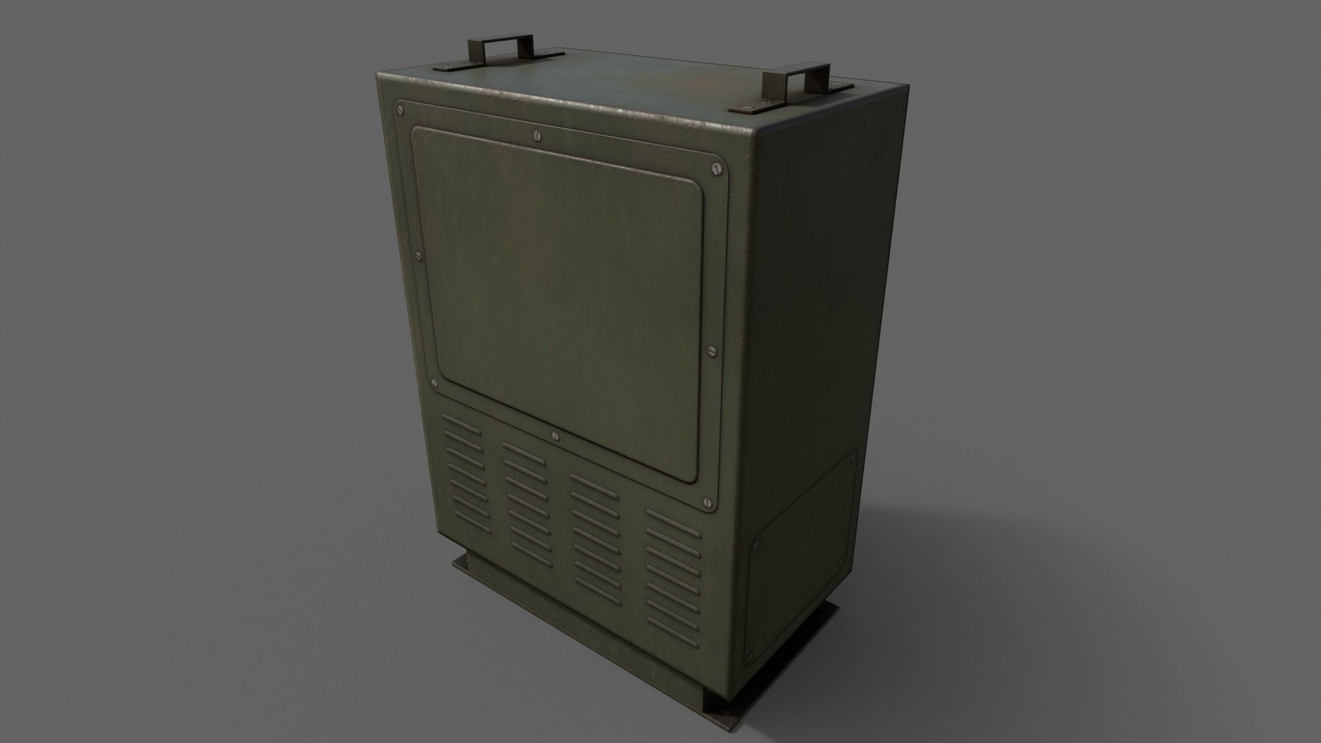 PBR Electric Box DarkGreen V3 Low-poly 3D model_15