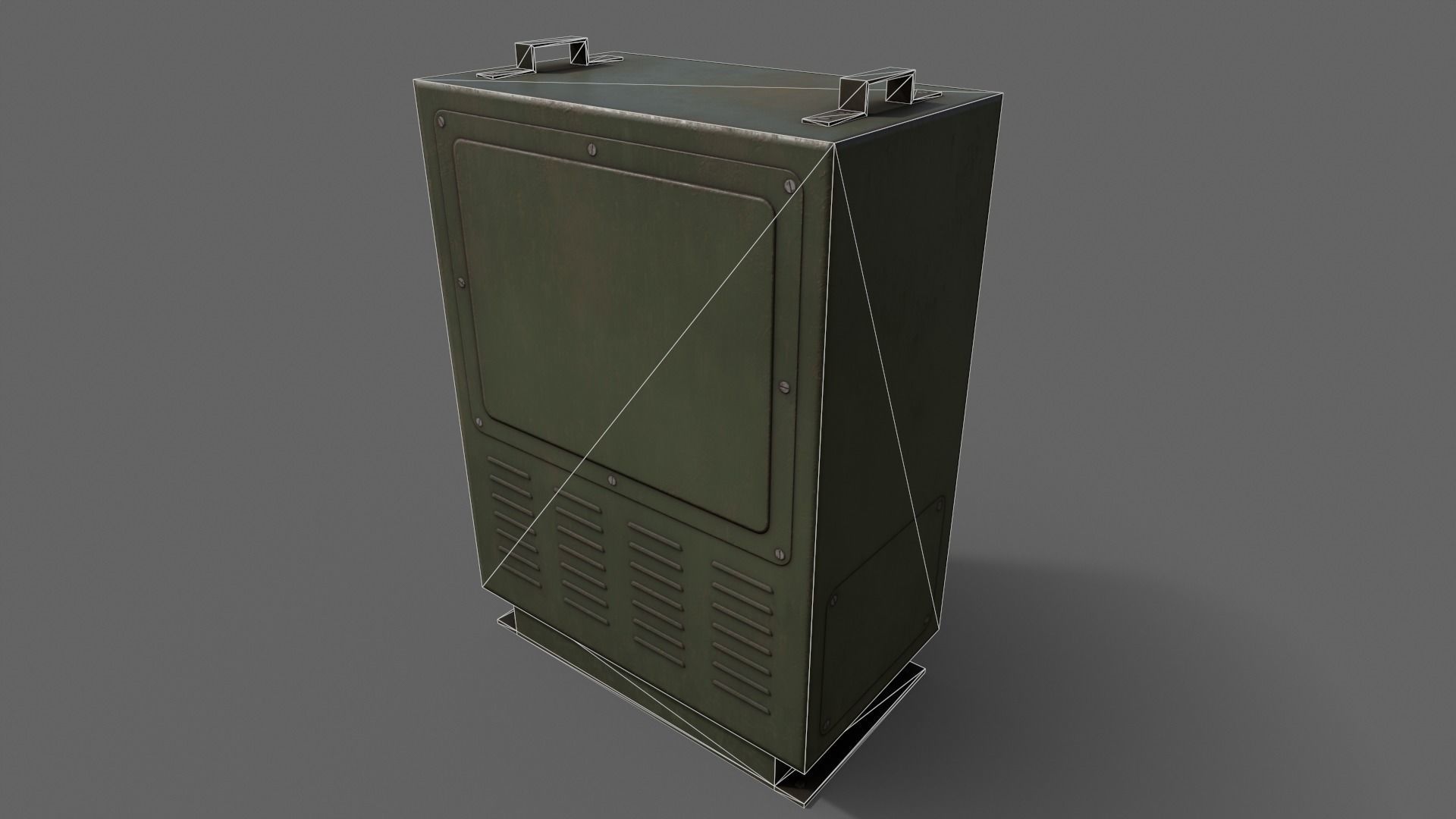 PBR Electric Box DarkGreen V3 Low-poly 3D model_22