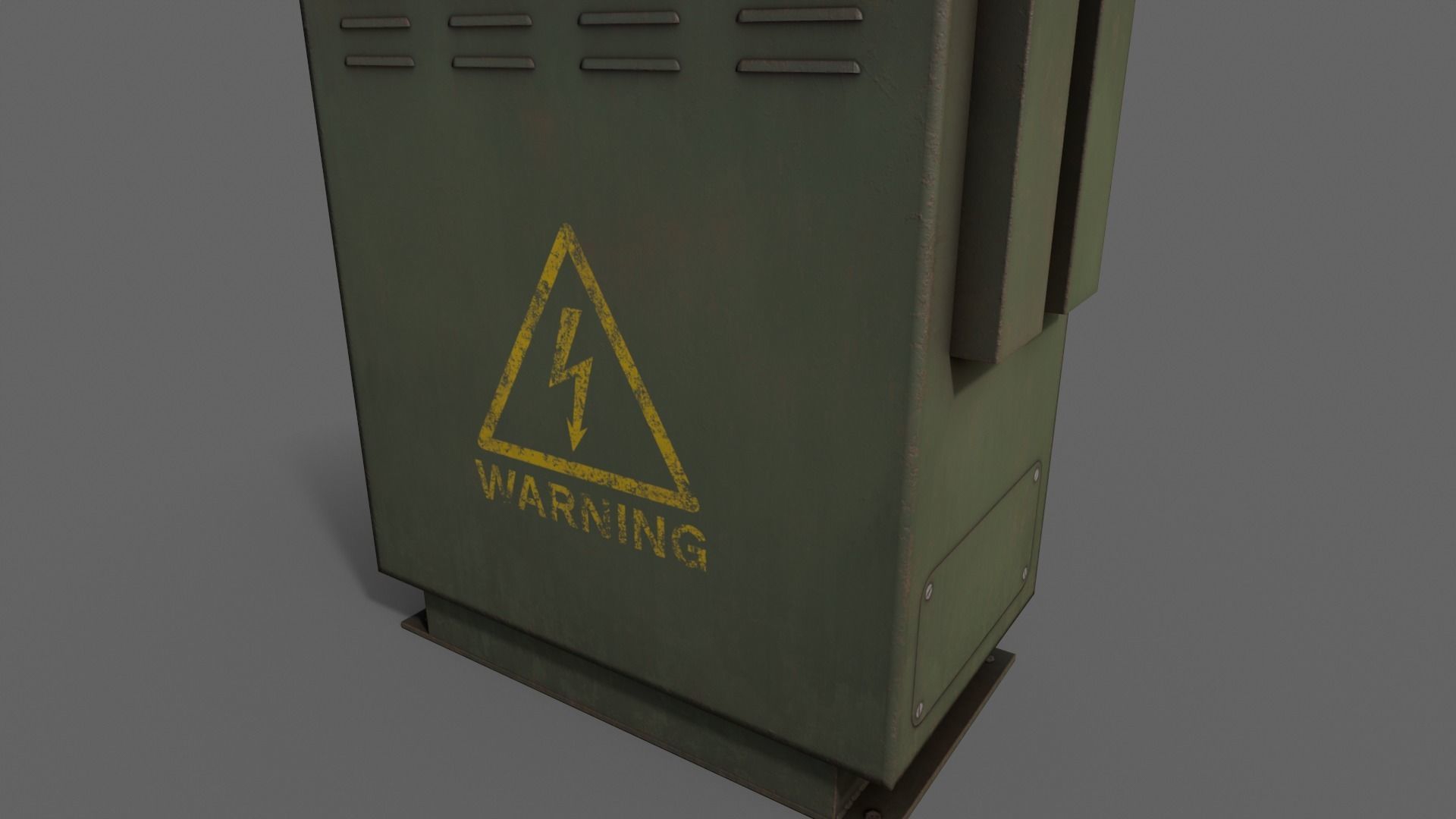 PBR Electric Box DarkGreen V3 Low-poly 3D model_12