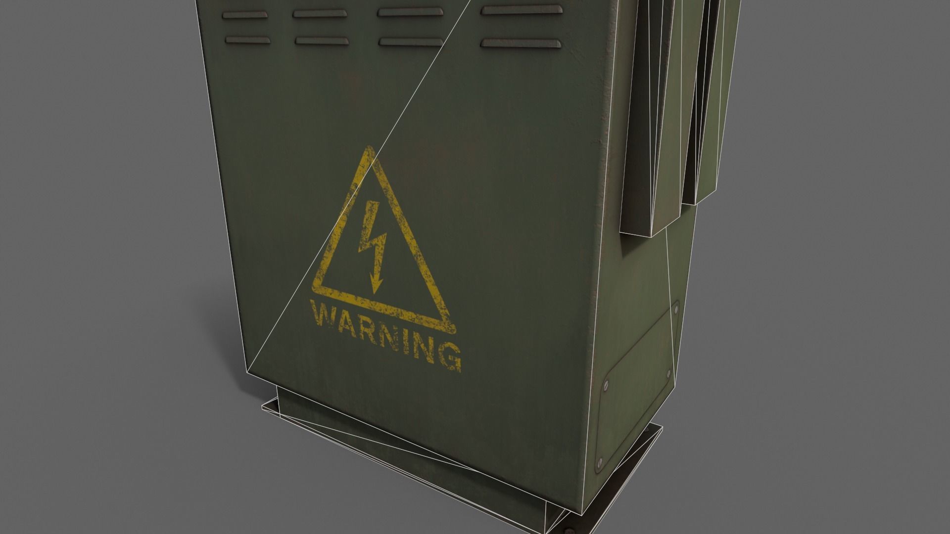 PBR Electric Box DarkGreen V3 Low-poly 3D model_19