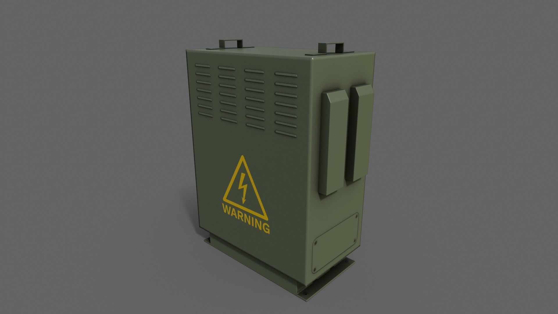 PBR Electric Box DarkGreen V3 Low-poly 3D model_2