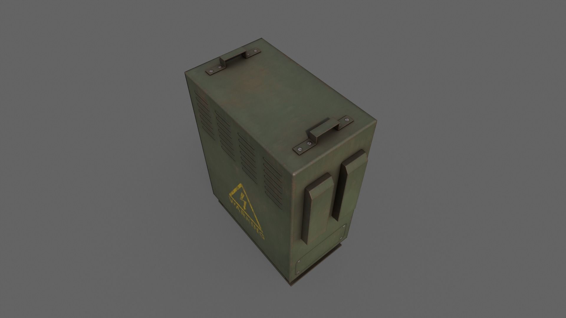 PBR Electric Box DarkGreen V3 Low-poly 3D model_10
