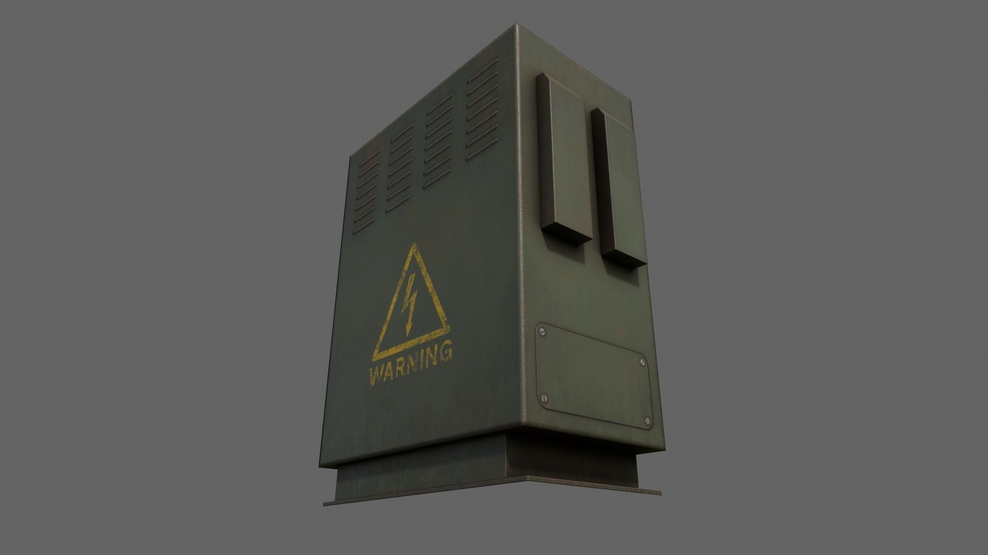 PBR Electric Box DarkGreen V3 Low-poly 3D model_11