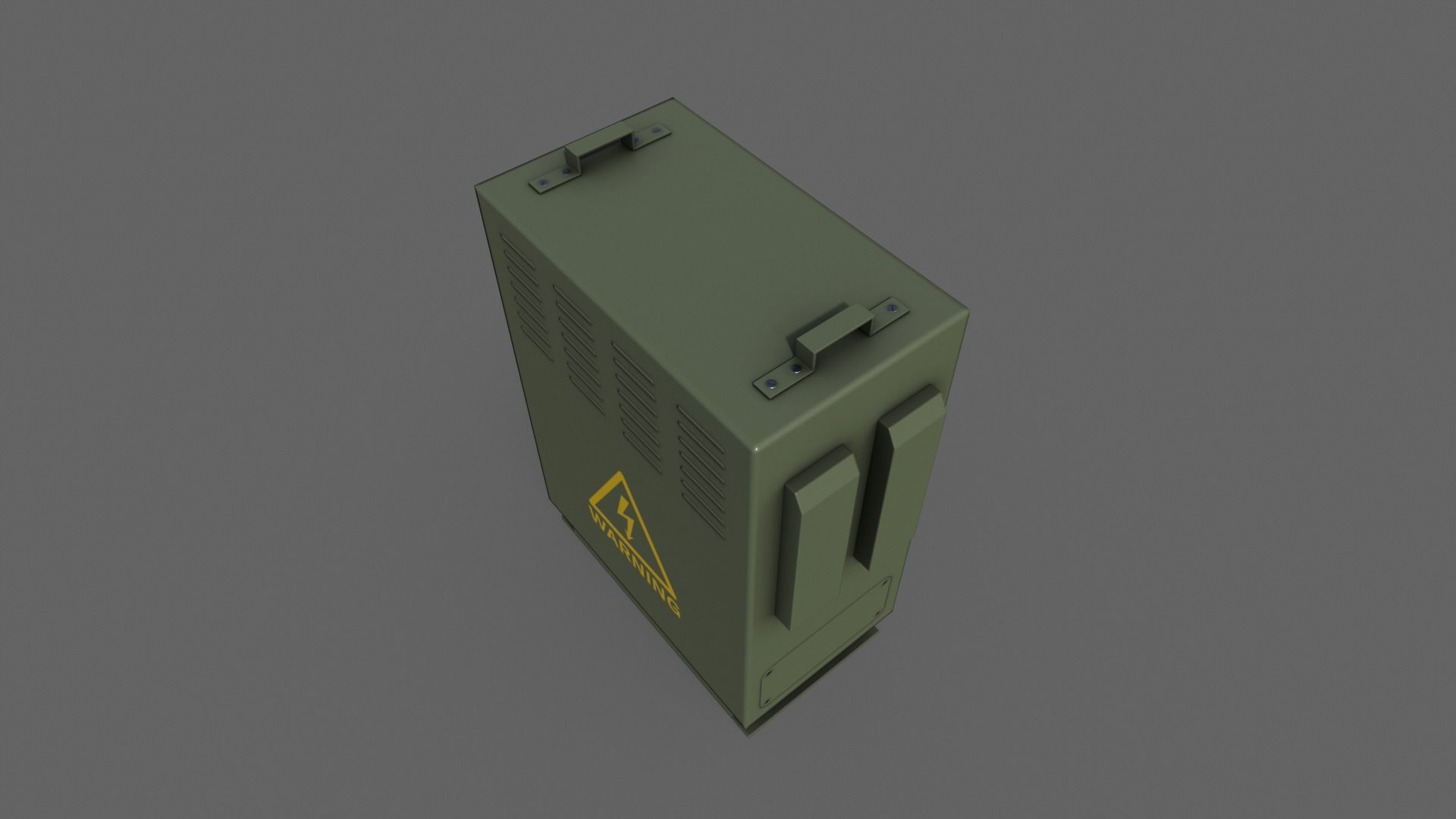 PBR Electric Box DarkGreen V3 Low-poly 3D model_3