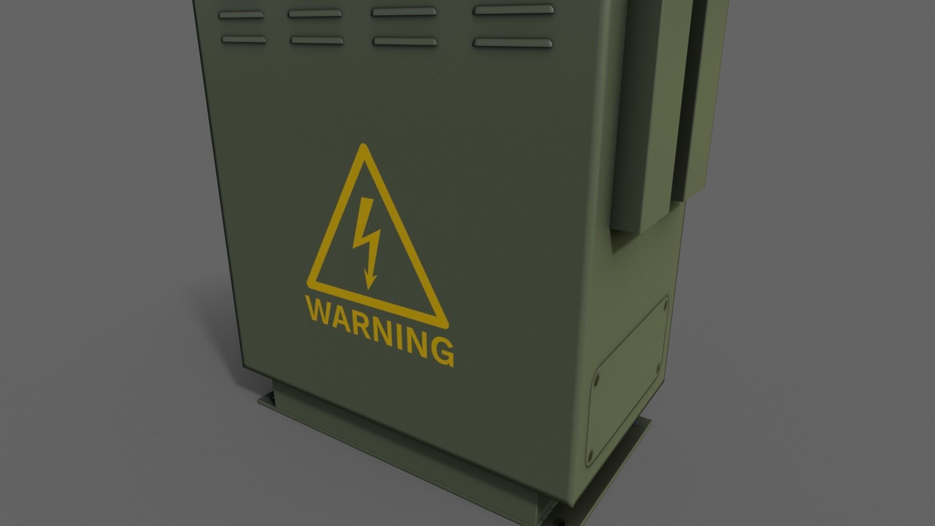 PBR Electric Box DarkGreen V3 Low-poly 3D model_5