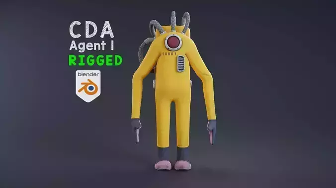 Monster inc - CDA agent 1 rigged 3D model