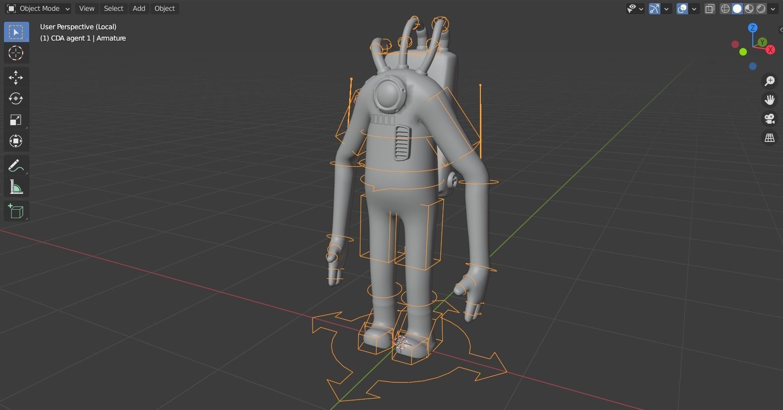Monster inc - CDA agent 1 rigged 3D model_3