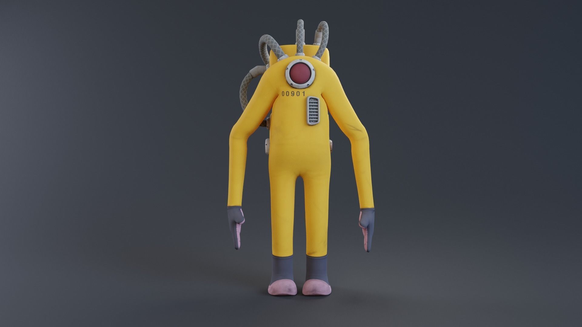 Monster inc - CDA agent 1 rigged 3D model_5