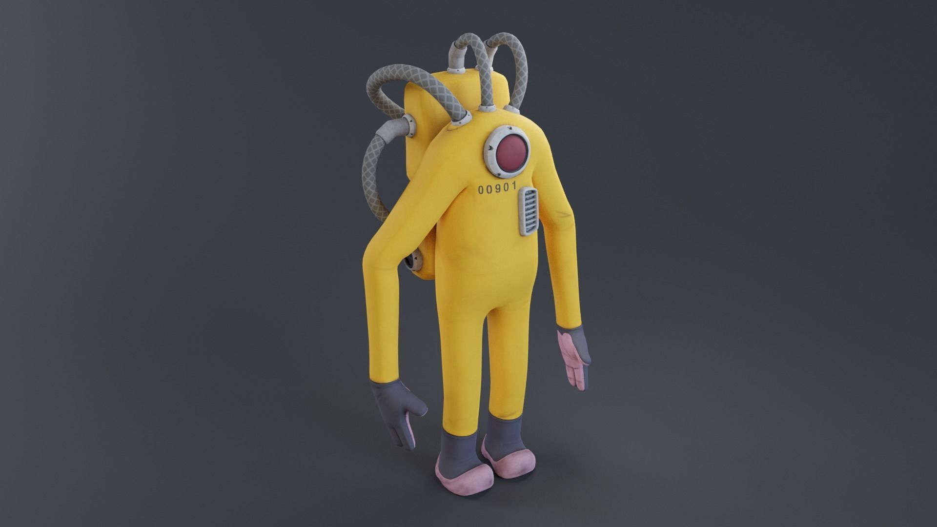 Monster inc - CDA agent 1 rigged 3D model_13