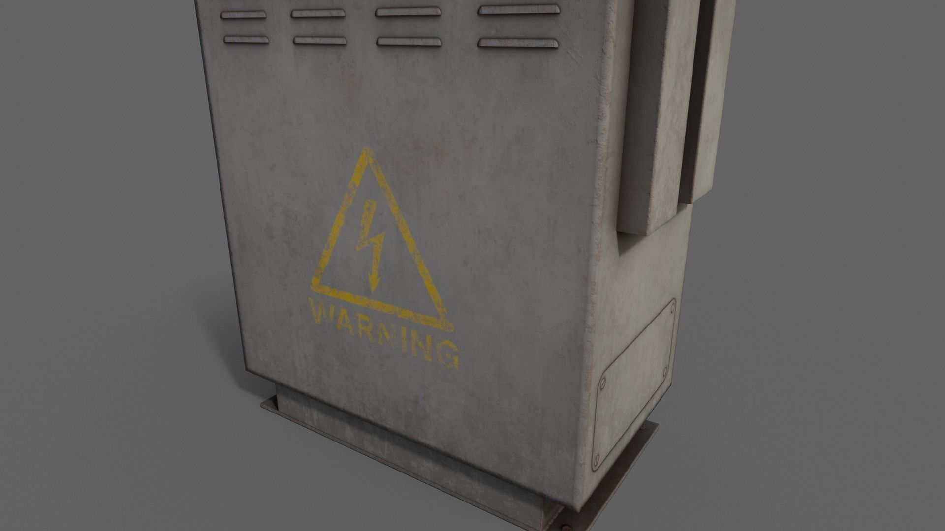 PBR Electric Box Grey V3 Low-poly 3D model_12