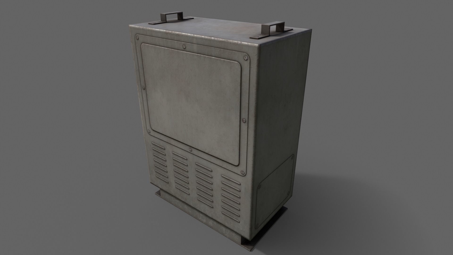 PBR Electric Box Grey V3 Low-poly 3D model_15