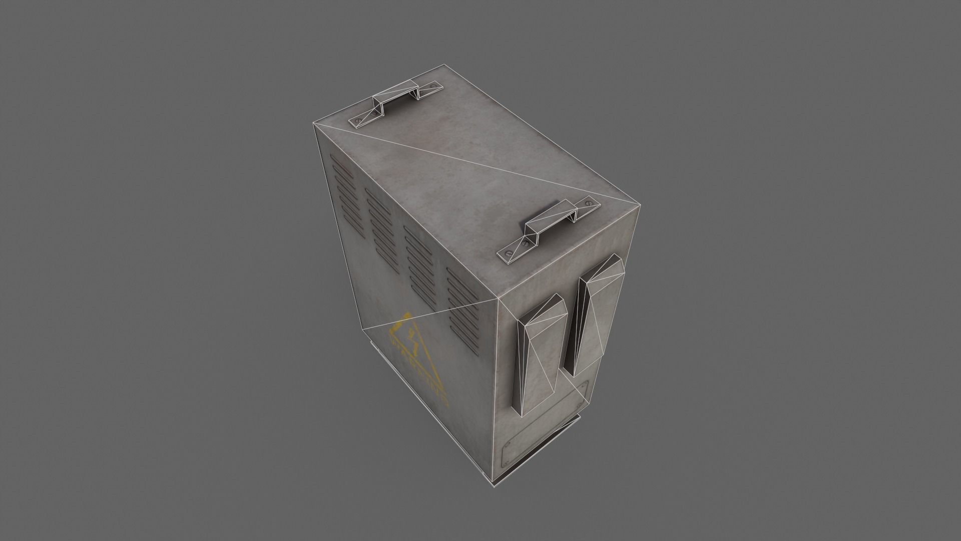 PBR Electric Box Grey V3 Low-poly 3D model_17