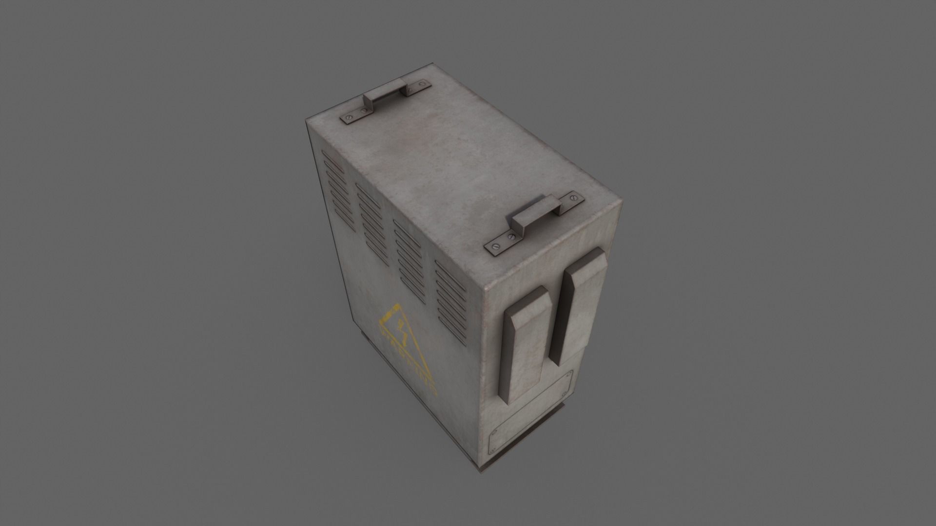 PBR Electric Box Grey V3 Low-poly 3D model_10