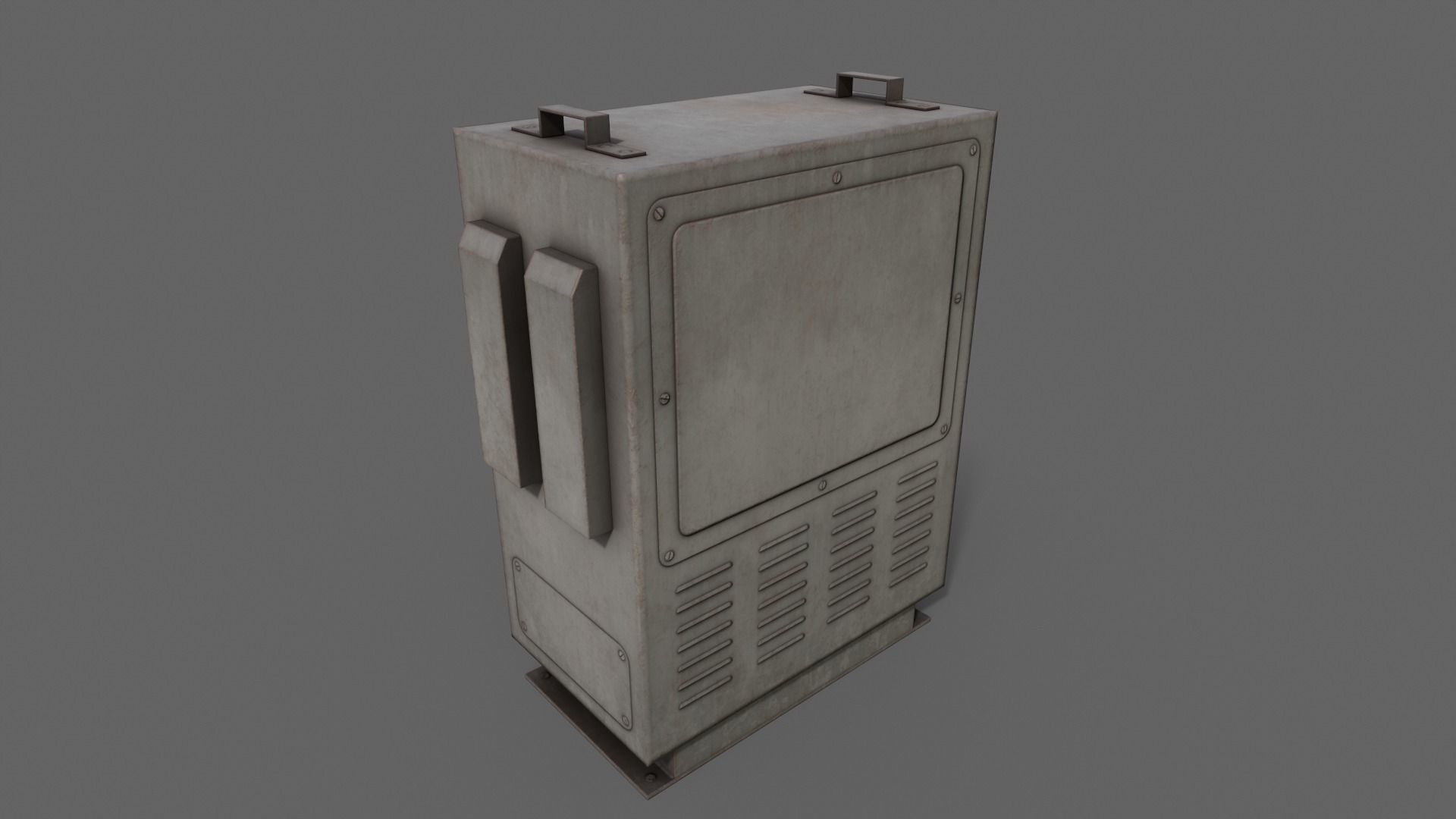 PBR Electric Box Grey V3 Low-poly 3D model_13