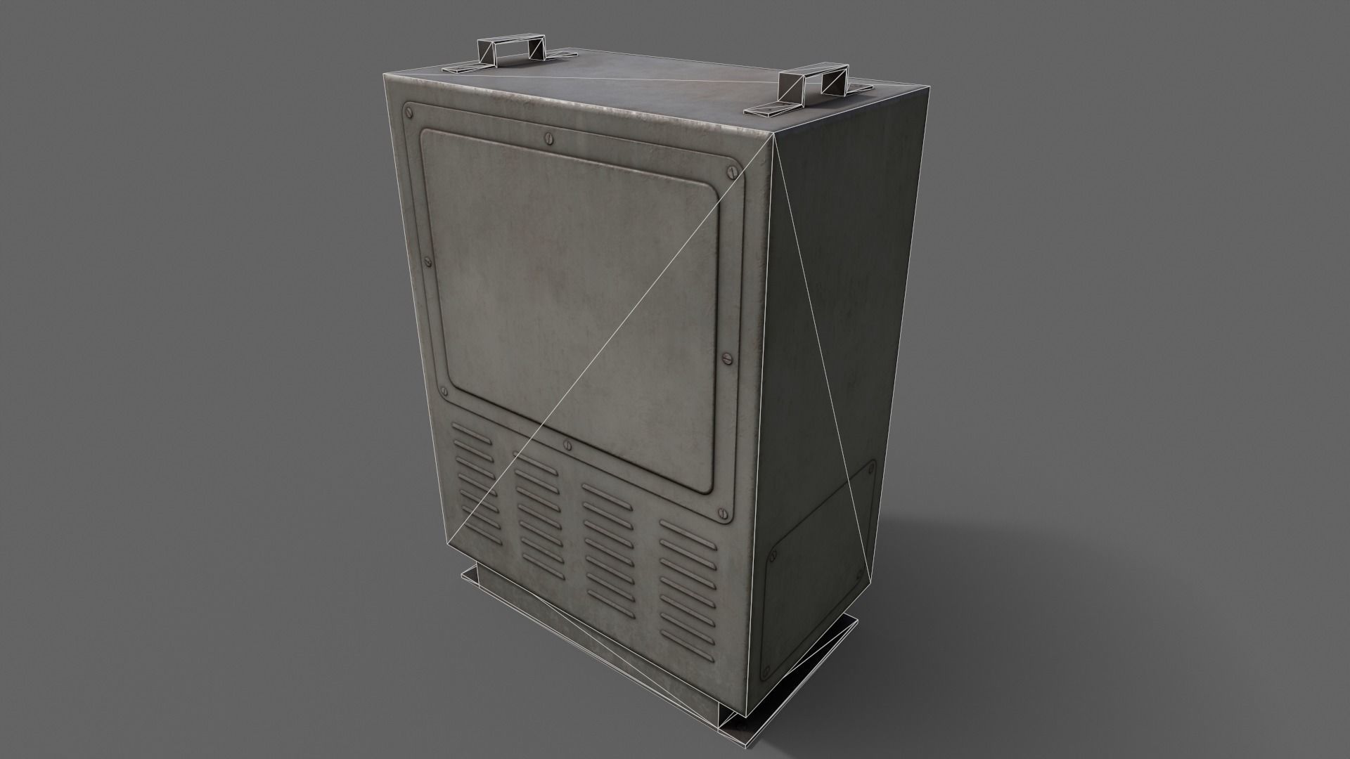 PBR Electric Box Grey V3 Low-poly 3D model_22