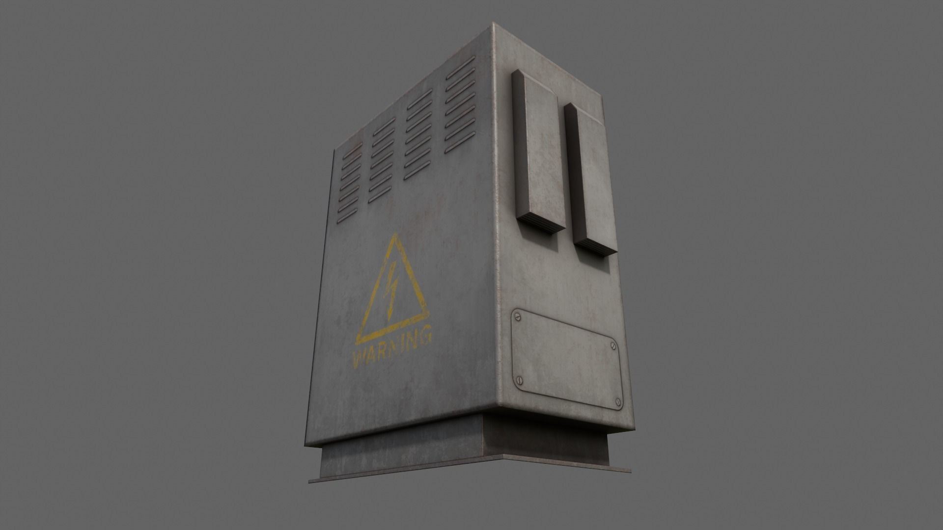PBR Electric Box Grey V3 Low-poly 3D model_11