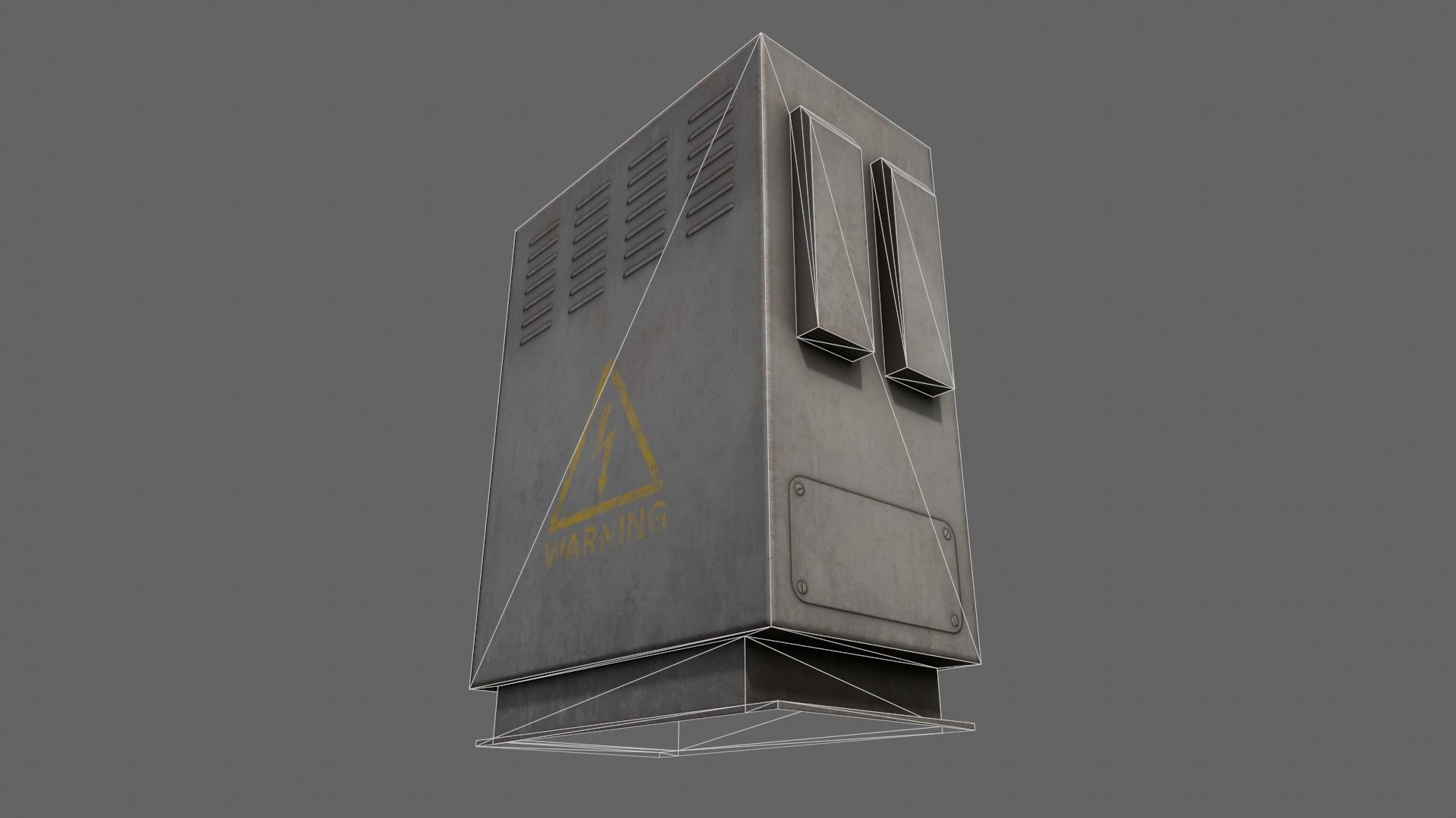 PBR Electric Box Grey V3 Low-poly 3D model_18