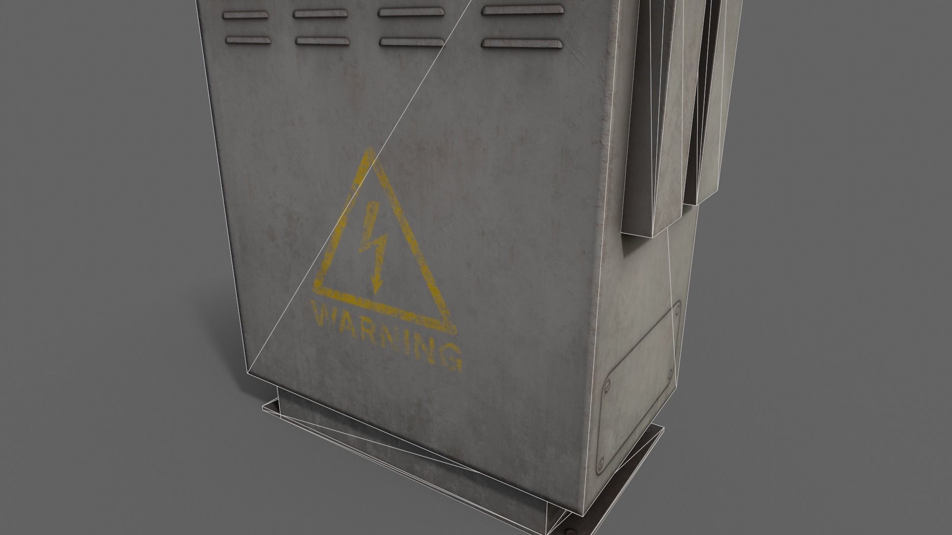 PBR Electric Box Grey V3 Low-poly 3D model_19