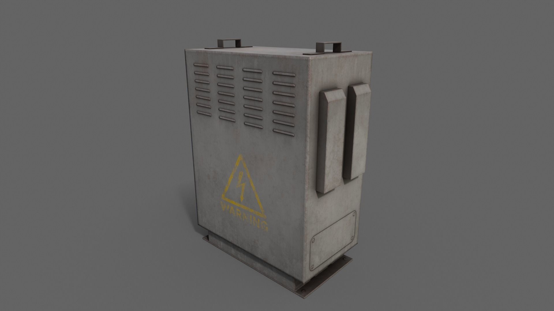 PBR Electric Box Grey V3 Low-poly 3D model_9