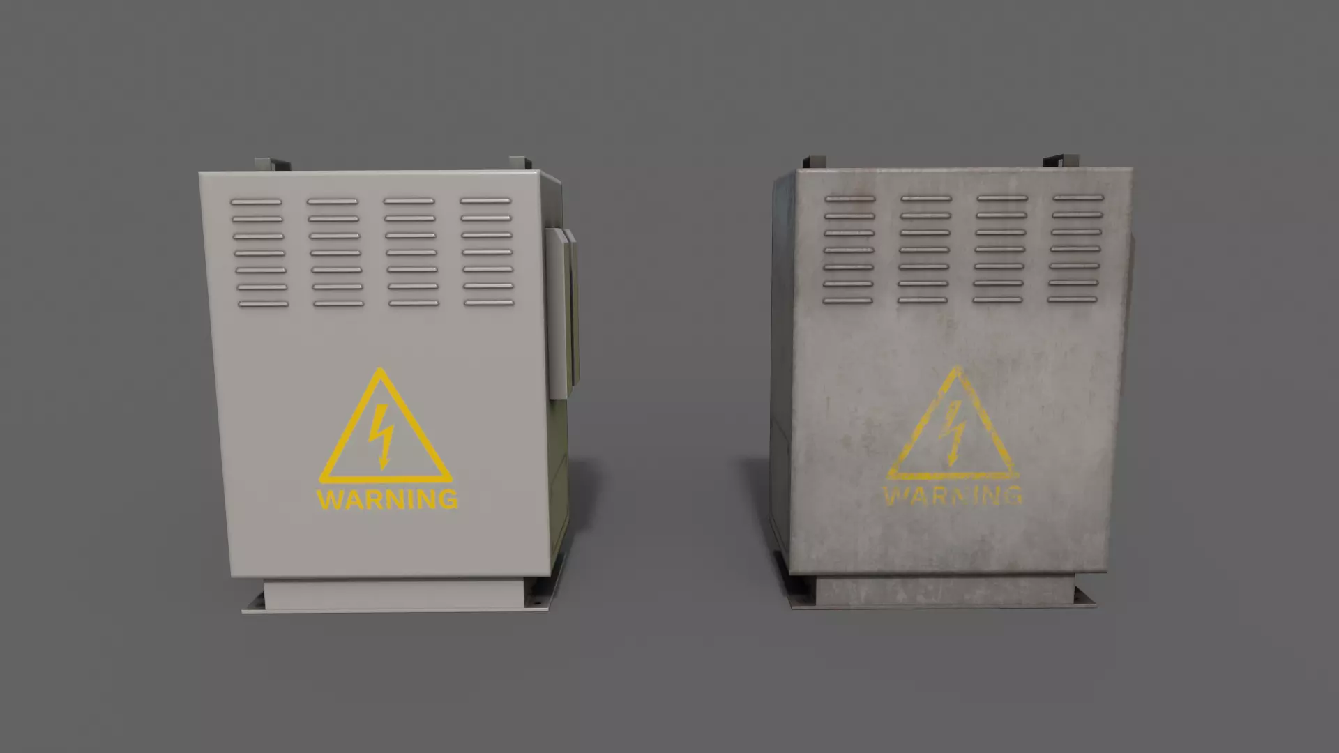 PBR Electric Box Grey V3 Low-poly 3D model_0