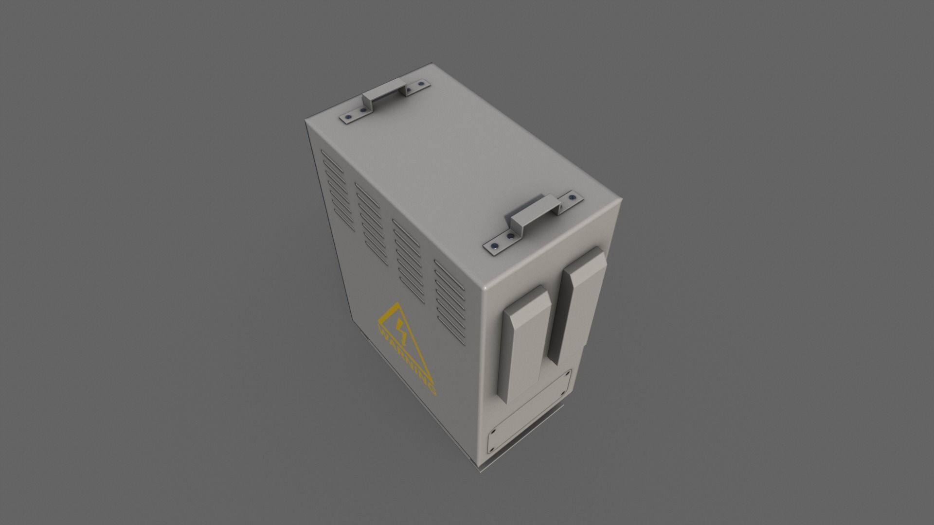 PBR Electric Box Grey V3 Low-poly 3D model_3