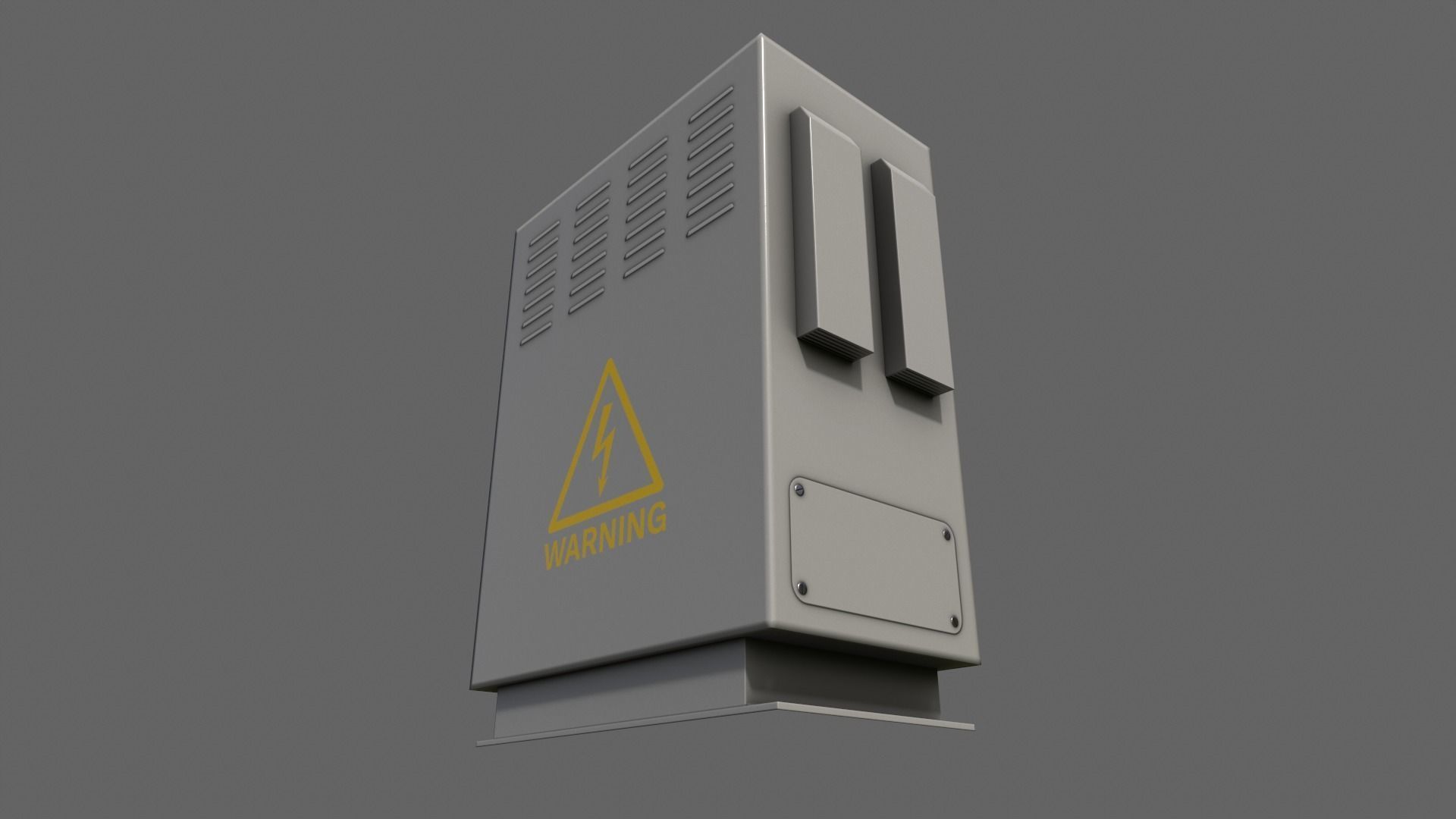 PBR Electric Box Grey V3 Low-poly 3D model_4